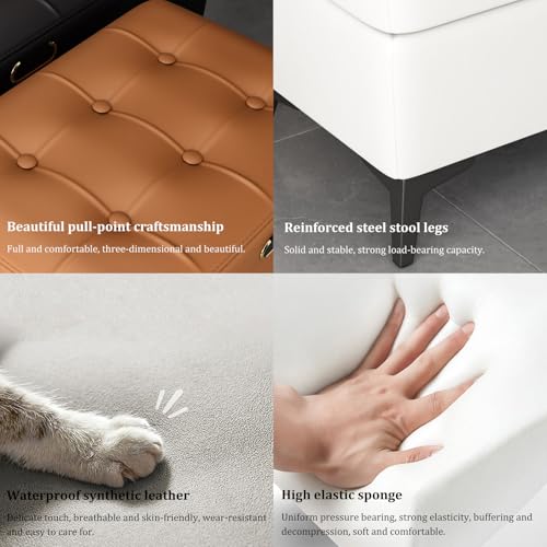 Banc de rangement gris compact pour optimiser l'espace du dressing