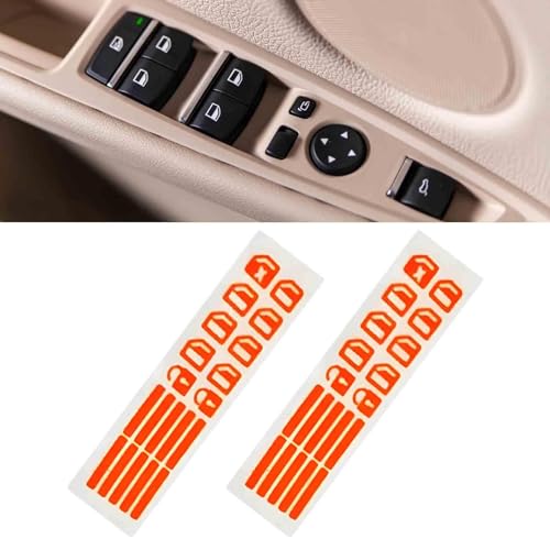 Image of 2X Car Control Switch Button Luminous Stickers Auto Night Fluorescent Decals Red