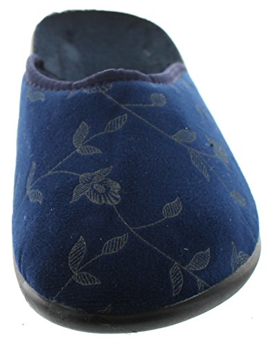 Womens Closed Toe Flower Design Slippers2
