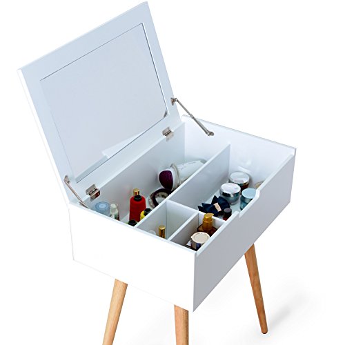 Organizedlife Wooden Vanity Dressing Table With Divided Storage Space And Large Mirror #TOP6