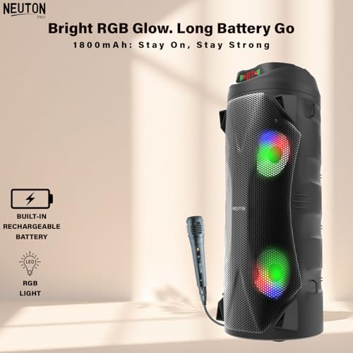Image of Star 30W Bluetooth Trolley Speaker with Mic | Up to 5 Hours Playtime | Built-in Rechargeable Battery | RGB Lights | Portable Party Speaker with Powerful Bass