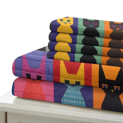 Housses de couettes 3D imprimé chat microfibre avec fermeture éclair - 7