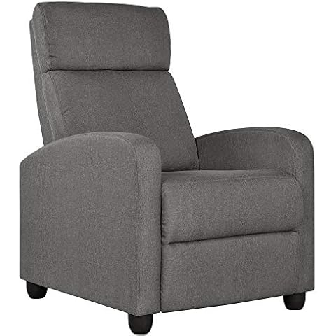 Yaheetech Recliner Armchair Adjustable Fabric Recliner Chair Sofa for Living Room/Bedroom Gray Cover