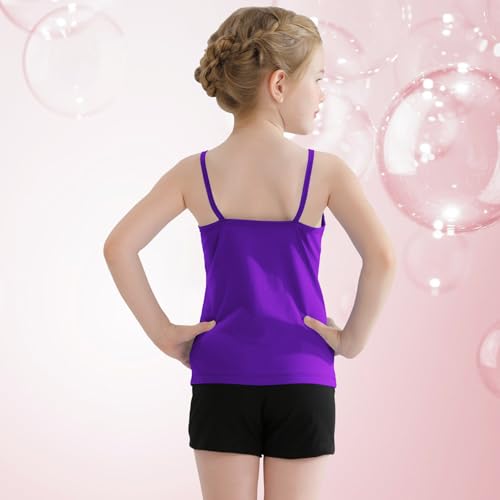 Image of QBK Girls Tank Tops Toddler Camisole Cotton Cami Spaghetti Strap Undershirts for Girls 2T-12Years