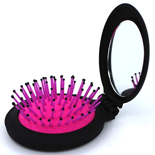 Folding Travel Mirror Hair Brushes Portable Wet Magic Mini Pop Up Hair brush