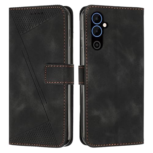 FERLAN Kompatible mit Tecno Pova Neo 2 Hülle,Retro Premium PU Leder Weich TPU Klapphülle Kartenfächer Magnetic Standfunktion Flip Wallet Shockproof Handyhülle (Schwarz)