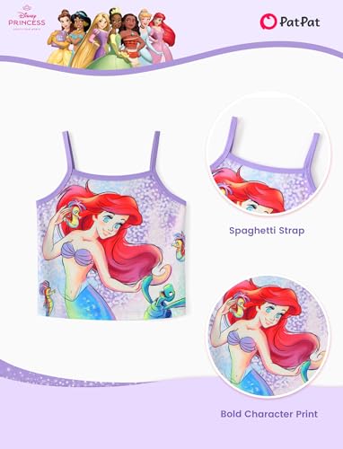 Image of Disney Minnie Frozen Stitch Princess Toddler Girls' Tennis Skirt Sets Kids Athletic Camisole Top & Skort 2 Piece Outfit 2-9Y
