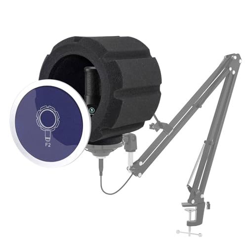 Pantalla Aislamiento Micrófono Estudio – Paneles Pared Aislamiento Acústico Portátiles | Adecuado Micrófonos Grabación 4,5–6 Cm, Cubierta Espuma Reducción Ruido Para Captación Sonido Estudio