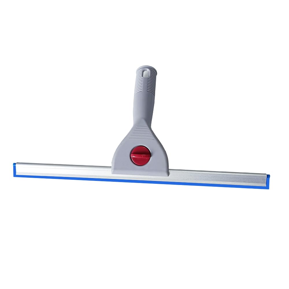 35cm Glass Cleaning Squeegee Silicone Blade Plastic Handle for Car Wrapping Window Duster Tinting Windshield Household Mirror Water Scraper (14IN/35CM, Blue)