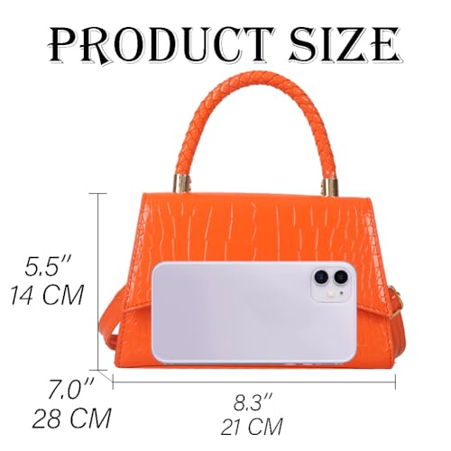 SongKedora Women Small Crossbody Bags Patent Leather Shoulder Bag Handbags Ladies Cute Purses Mini Top Handle Clutches (Blue) by SongKedora - Used condition - Image 5
