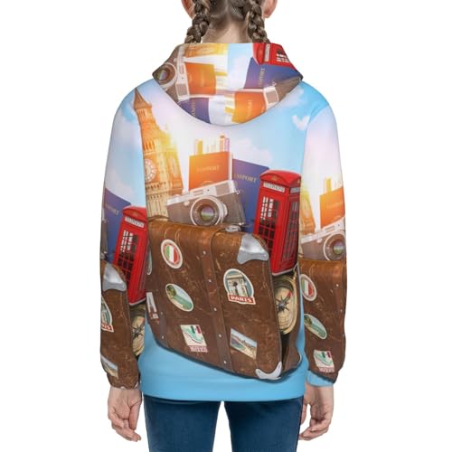 Trip to London Kids Pullover Hoodies Boys Sweatshirts Girls Athletic Clothes with Pocket4