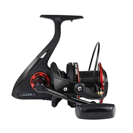 Diwa Spinning Fishing Reels 8000 10000 12000 Series Freshwater Saltwater Big-Game Fishing Surf Fishing 12+1 Stainless BB 70 LBS Max Drag Ultra Smooth Powerful Trout Durable Spinner Gear(Black, 12000)