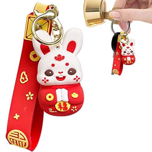 Porte-clés Nouvel an Chinois - Décorations de Porte-clés Lapin du Nouvel an Chinois 2023 | Porte-clés Animaux du Zodiaque Chinois pour Sac à Dos Sac à Main Generic