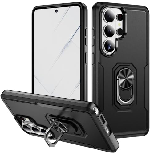 Coque Samsung Galaxy A24 4G antichoc silicone noir avec anneau support arrière