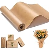 Rollo Papel Kraft 45cm x 1000cm, MNNHQ Papel Kraft Marrón para Envolver Regalos, Papel Envoltura Kraft Rollo Ideal para...
