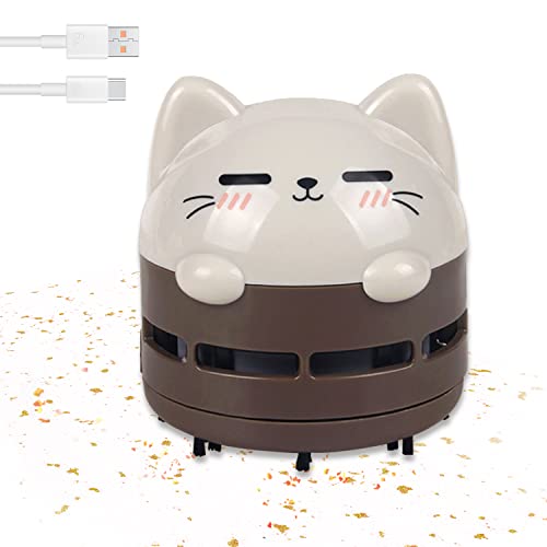 Mini aspirateur de Bureau sans Fil portatif, Rotatif à 360° Mini Aspirateur de Table, USB Rechargeable Mini Balayeuse de Poussière de Table, Ramasse Miette pour Enlever Les Miettes Bureau et Clavier