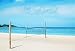 Produktbild Cassisy 3x2m Vinyl Meer Foto Hintergrund Natur Sandstrand Volleyball Netz Blauer Himmel Scheinende Sonne Fotografie Hintergrund für Photo Booth Party Fotostudio Requisiten