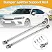 Partuto 2pcs 20cm/7.87in Car Splitter Support Rods Adjustable Front Rear Bumper Lip Splitter Strut Support Bars Aluminum Alloy Silver Tone No Drillin