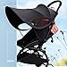 SOONHUA Stroller Sun Cover, Waterproof Umbrella for Stroller, Stroller Sun/Rain Shade, Breathable Toddler Blackout Blind Anti-UV Protection Baby Sun Shade with Adjustable Strap