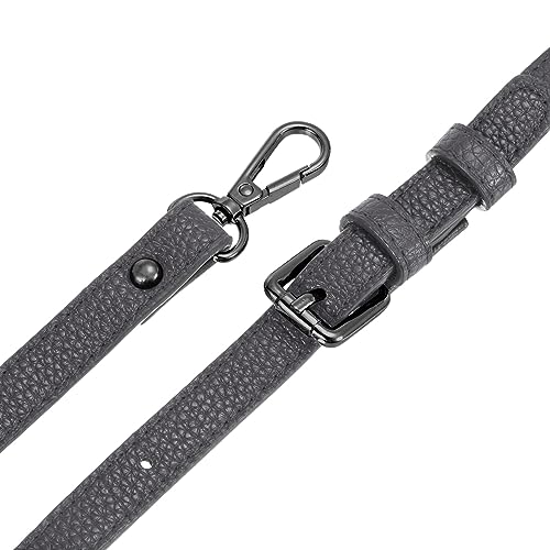 Image of uxcell Purse Strap, Crossbody Strap Leather Adjustable Replacement Shoulder Strap for Women's Crossbody Handbags Bag, 0.6 inch Wide, 41-51 inch Long (Grey)