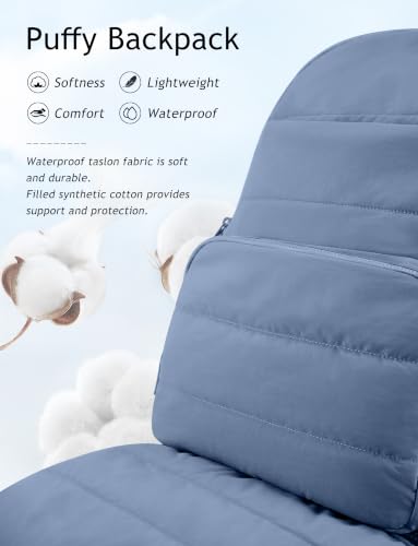 Image of Uselike Travel Backpack for Women, 15.6 Inch Laptop Backpack, Quilted College Bookbag, Cute Work Backpacks, Water Resistant (Haze Blue)