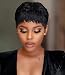 Naseily Short Black Pixie Cuts Hair Wigs African American Short Black Wig Female Hairstyles