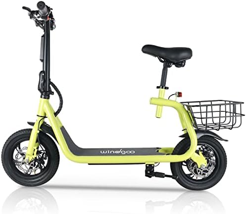 Windgoo Electric Scooter Adult, E Scooter with 35km Long Range, 12 Inches Folding Electric Scooter (Green)