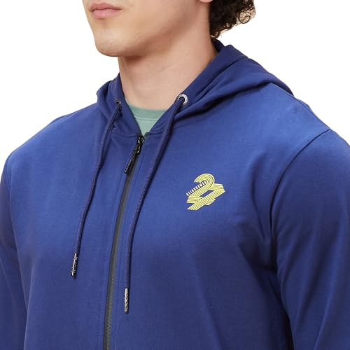 Image of Being Human Blue Regular Fit Long Sleeves Men's Hoodie Clothing