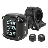 Alarme sonore en temps réel --- Surveillance en temps réel de la pression et de la température des pneus de moto TPMS, les données sont mises à jour toutes les 3 secondes, en cas d'anomalie, le moniteur clignote automatiquement l'écran et la lumière rouge et émet un bip pour garantir que le conducteur connaît la situation en temps réel. Forte capacité anti-interférence, peut afficher deux pneus en même temps pour la sécurité de conduite.