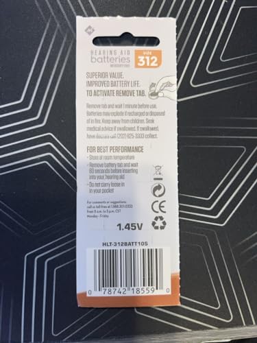 Member's Mark Hearing Aid Batteries Size 312 (10 ct.), Brown