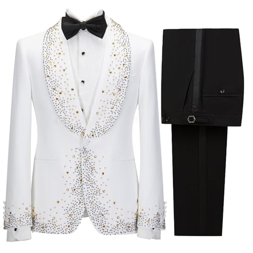 2 Pcs Men's Tuxedo Suits Groom Wedding Tuxedo Tailored Slim One Button Blazers Jacket Pant Luxury Prom Party Sets