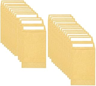 50 Pcs Kraft Paper Envelops, Small Brown Envelopes Mini Money Envelopes Tip Envelopes Seed Envelopes Self Adhesive Envelopes Small for Packing Coin Notes Beads Wages