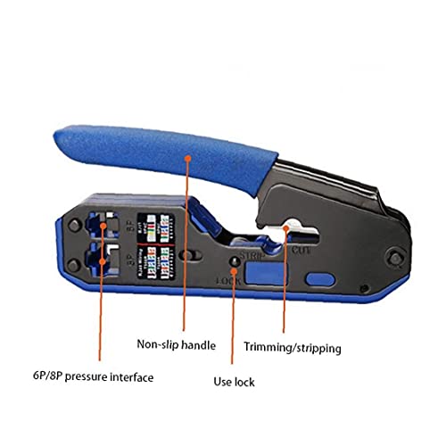 Crimper Tool voor RJ45 Connectoren 8 P 6 Crystal Wire End Krimptang Pass Door Stripper Kabel Crimper Precisie krimpen - Image 6