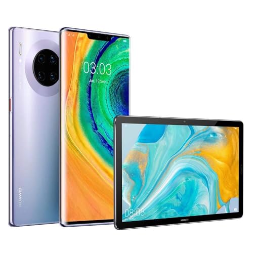 HUAWEI Mate30 Pro - Smartphone con Pantalla Curva de 6.53' (Kirin 990, 8 + 256 GB, Cuádruple cámara Leica, Batería de 4500 mAh, EMUI10), Color Space Silver + Tablet MediaPad M6