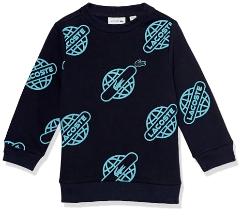 Lacoste Kids' Allover Globe Print Crewneck Sweatshirt