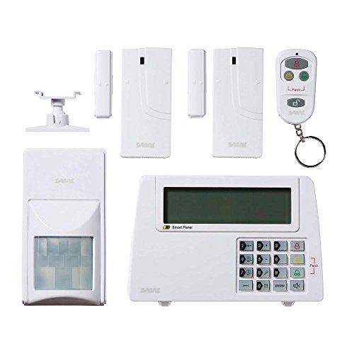 SABRE Home Expandable Wireless Burglar Alarm Security System - Includes Motion Door and Window Sensors LCD Touch Screen Display and Remote Control Key FOB - DIY EASY Installation