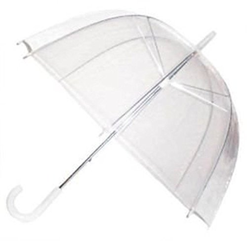 Dome Clear Wedding Umbrella with White Handle