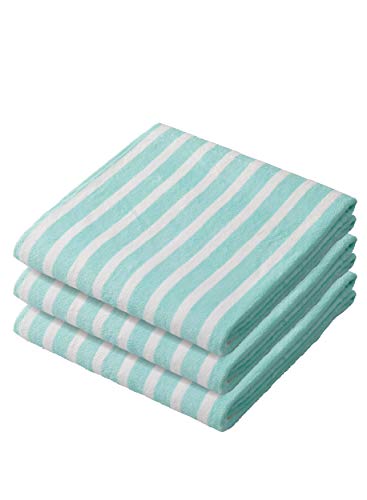 シービージャパン バスタオル ボーダー グリーン 3枚セット 吸水 速乾 マイクロファイバー カラリクオ carari