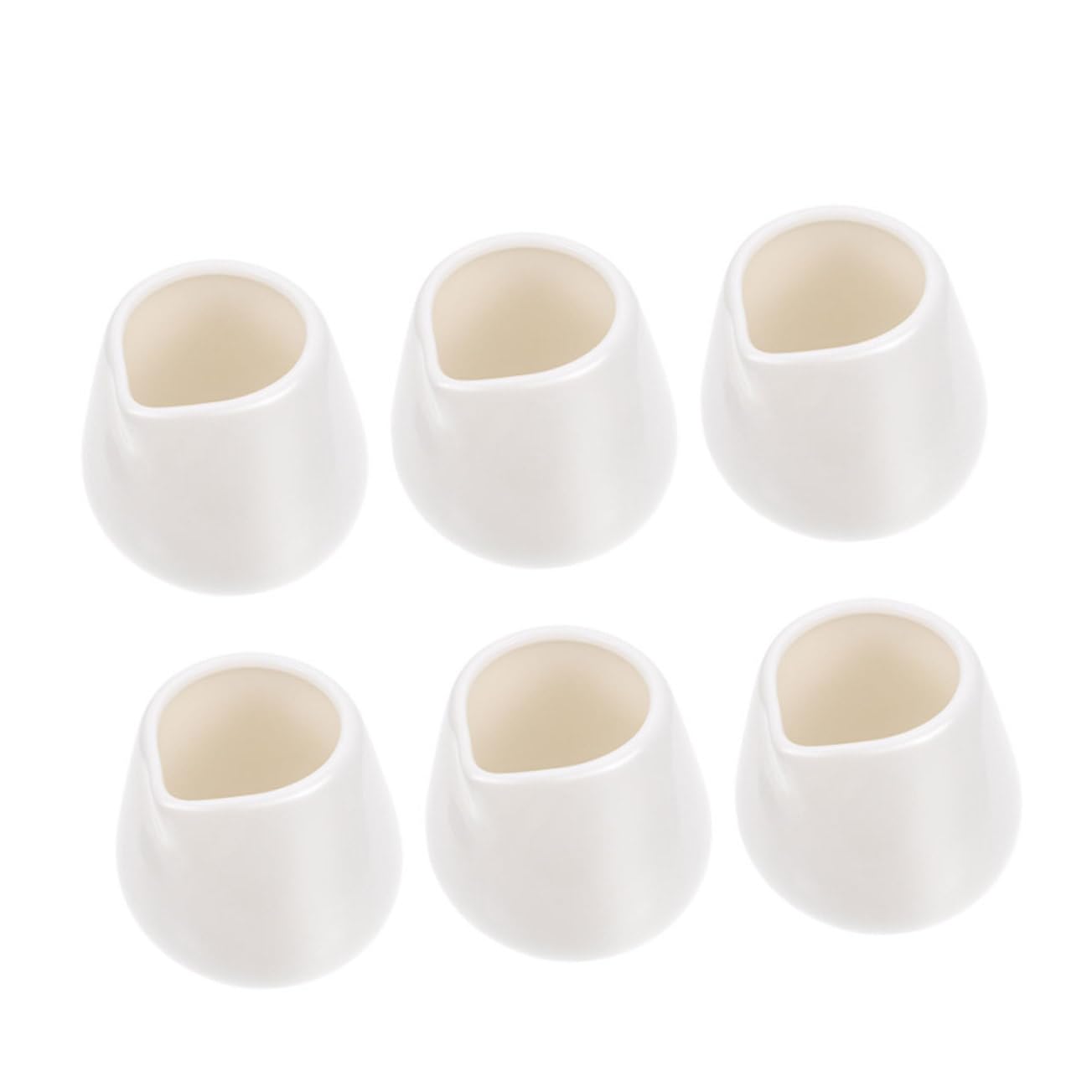 COLLBATH 6pcs Ceramic Milk Cup Sugar and Creamer Serving Bowls Creamer Dispenser Creamer Container Sauce Bowl with Handle Espresso Pitcher Household Cream Pitcher Creamer Jug Ceramics White