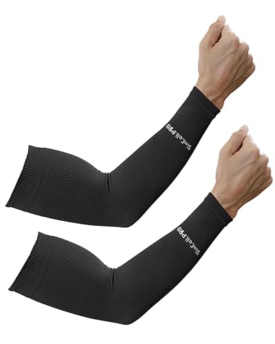 SLIMCELL PRO Mangas Deportivos Unisex ANTI UV - Manguitos Running, Ciclismo, Voleibol, Bicicleta, Manga Compresión Brazo, Baloncesto - Made In Italy