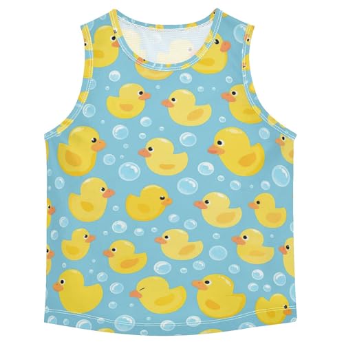 Cute Ducks Bubbles Blue Boys Athletic Tank Top Sleeveless Casual Vest Tees Kids Sweatshirt for Beach Work Out 3T