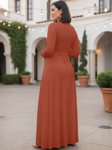 Image of KOH KOH Womens Maternity Long Sleeve V-Neck Flowy Winter Maxi Dress Gown