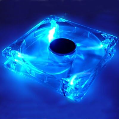 LOGISYS Computer CF120BL 120MM BLUE QUAD 4-LED ULTRA BRIGHT CLEAR PC CASE FAN