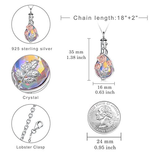 Memorial Necklace 925 Sterling Silver Urn Necklace for Ashes and Locket Necklace Memory Jewelry for Women Men4