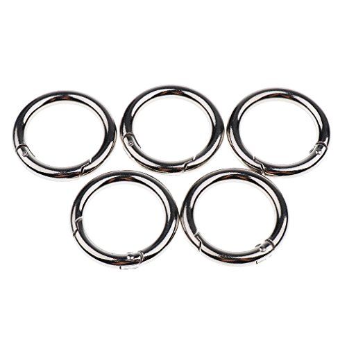 Sharplace Karabiner Schlüsselanhänger 5 Stück Karabinerhaken O-Ring Zinklegierung Karabiner Clips Schlüsselbund Federspaltringe Schlüsselringe für Camping, Wandern, Taschenringe, Handwerk, 35mm