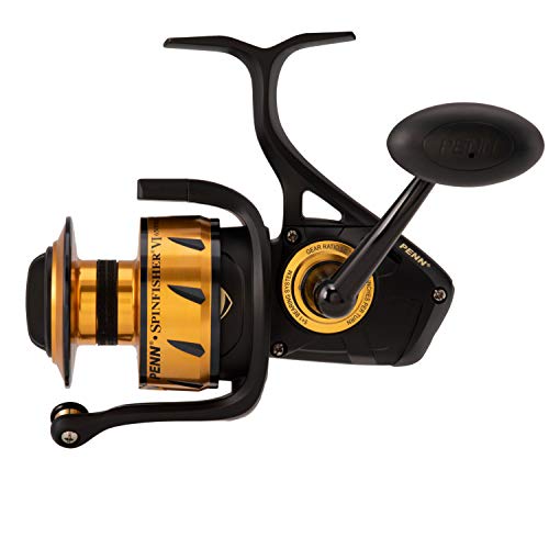 PENN Spinfisher VI Spinning Surf Fishing Reel, HT-100 Front Drag, Max of 30lb | 13.6kg, Made with an All-Metal Reel Body and Spool Design,Black/Gold by PENN - Image 3