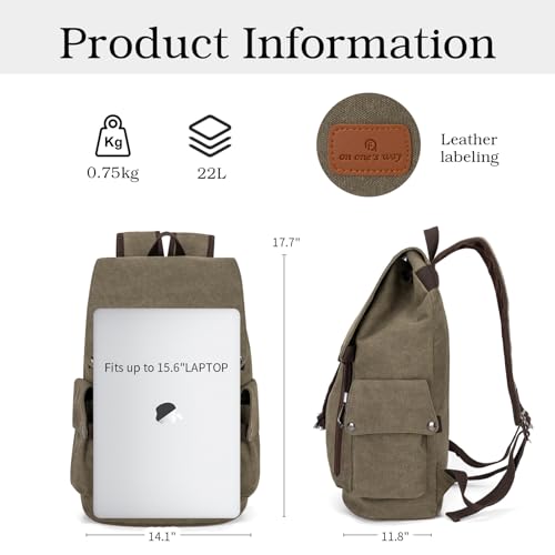 Greenlovespet Canvas Backpack, Vintage Backpack For Men And Women thumb #3