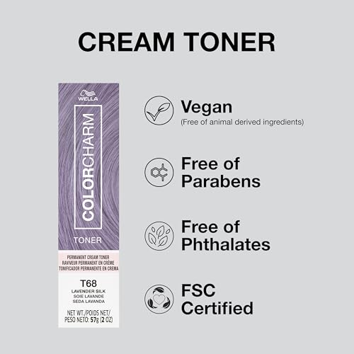 COLORCHARM Permanent Cream Toner | Neutralize Brass | Free of Animal-Derived Ingredients, Parabens & Gluten Free | T16 Polar Ice | 2 oz