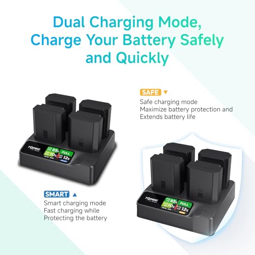 Chargeur de batterie de type NP-FZ100 Toprig quad à écran LCD - 5