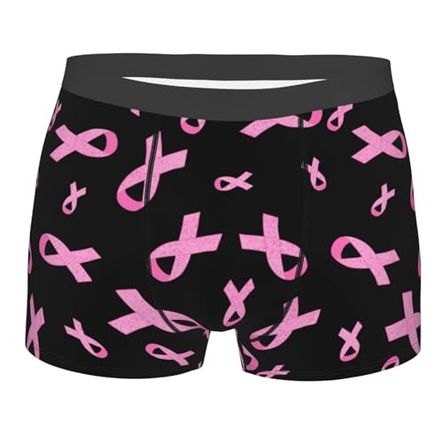 Breast Cancer Awareness Print Underwear For Men Comfy Cozy Holiday Boxer Briefs - Main Image